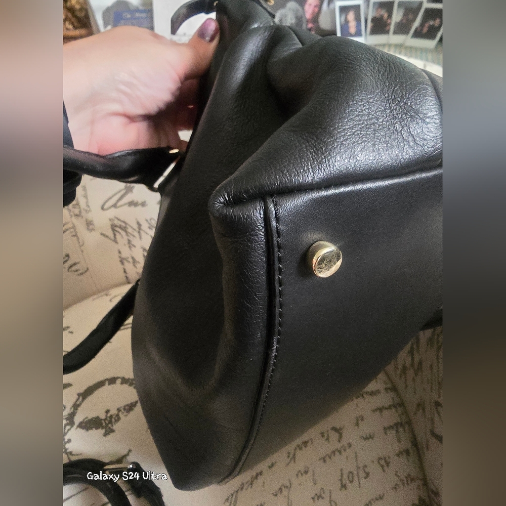 Kate Spade ♠️ Hampton Road Janie Blk Smooth/Patent Leather Slouch Satchel EUC - Picture 7 of 17